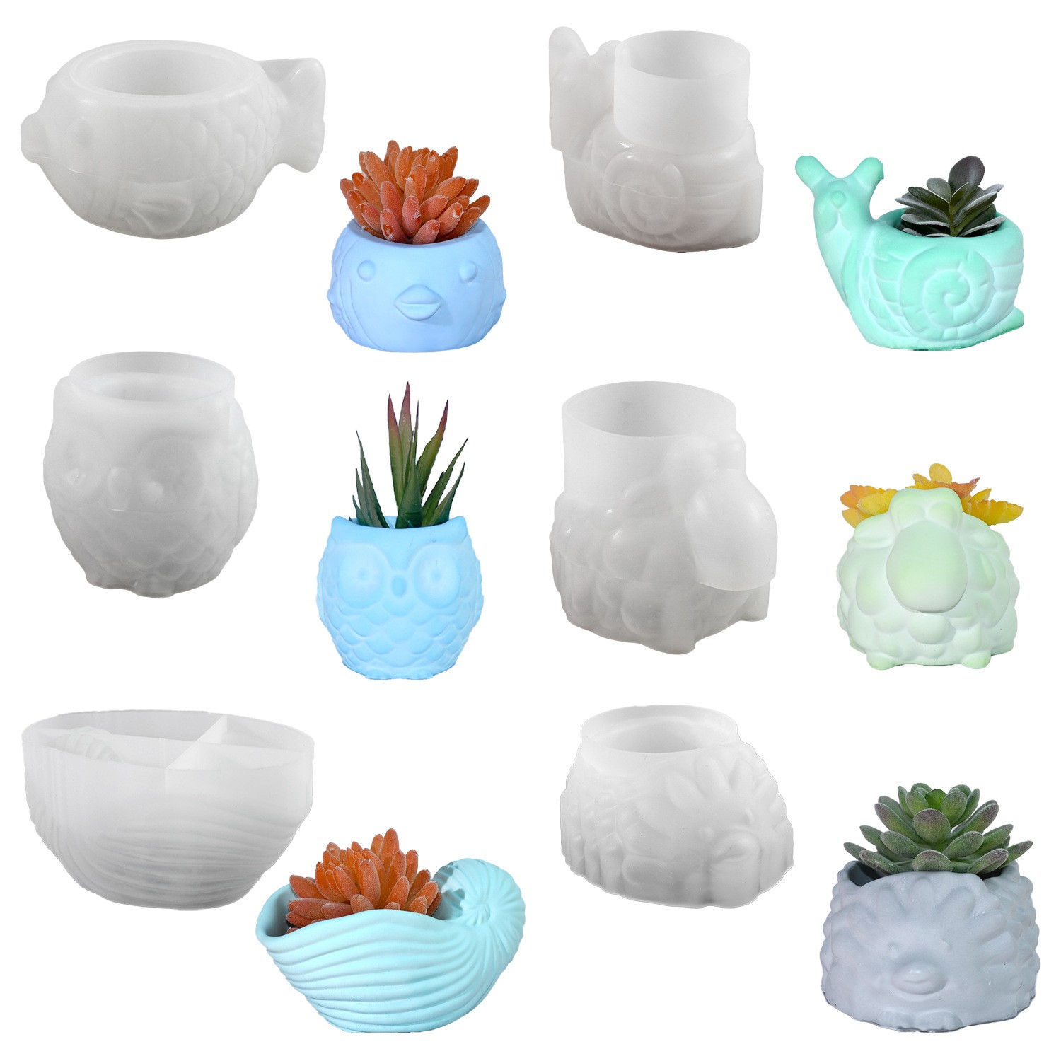3D цветочный горшок с животным – обзор и цена Succulent Set