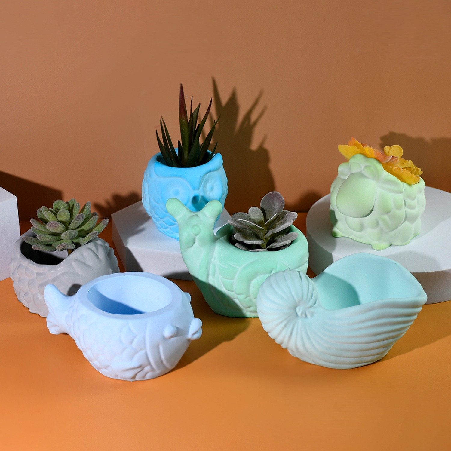 3D цветочный горшок с животным – обзор и цена Succulent Set